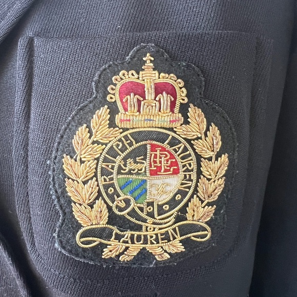 VTG- RALPH LAUREN Black 100% Wool Gold Button Crest Crown Patch Blazer Sz 12P - Picture 2 of 15